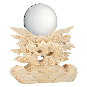 神鏡 (龍彫り台付) 金属製「本鏡」 2寸 鏡径6cm×高さ13.5cm 【送料無料】【神具 お宮 神棚用 祖霊舎用 竜彫り 台付き 木製 ご神体 神棚飾り 鏡 日本製】