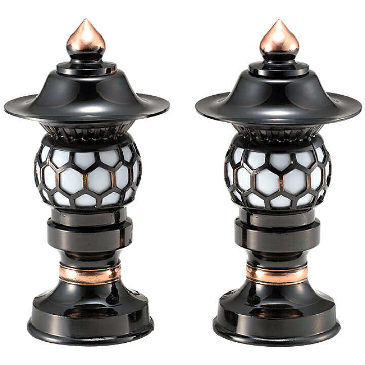 楽天市場】置き灯篭 丸型 ブロンズ 6寸(一対) 高さ18cm×底径7.4cm  