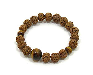 【腕輪・ブレスレット・天然石】【京念珠】【お守り】【開運】【送料無料】Round Brace 羅漢彫 トラメ石入【楽ギフ_包装選択】【HLS_DU】