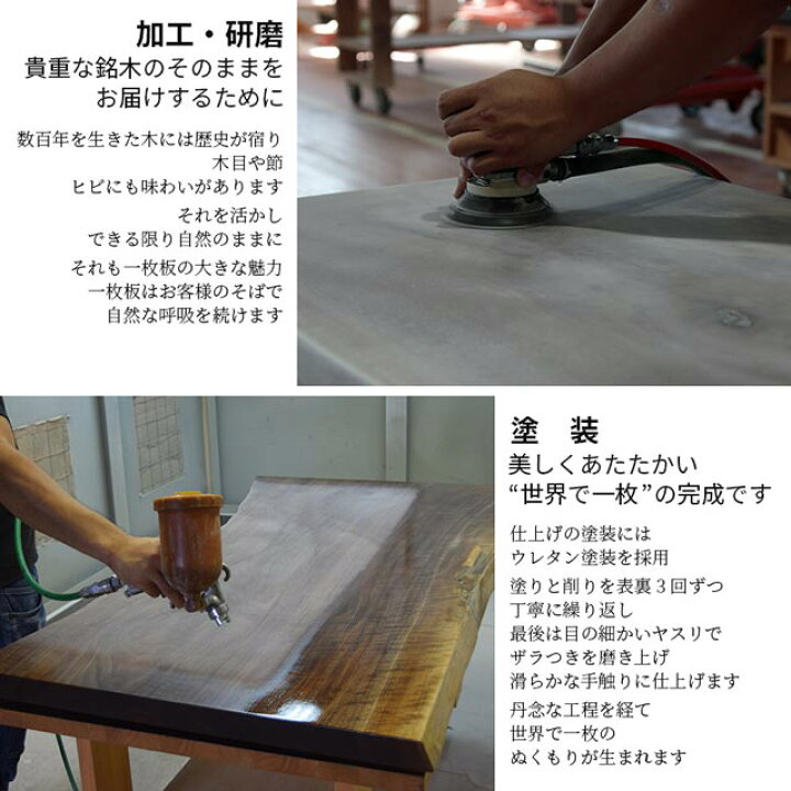 楽天市場】【関東1都6県限定配送】無垢一枚板 アトリエ木馬 2年保証 