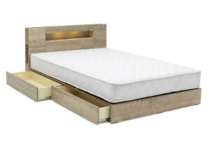 ベッドフレーム ダブルベッド ダブル ベッド フレーム フレーム単品 フレームのみ おしゃれ 収納付き 引き出し コンセント付 照明付 宮付 木製 高級 棚付 セーラ ベッド ベット お洒落 グレ