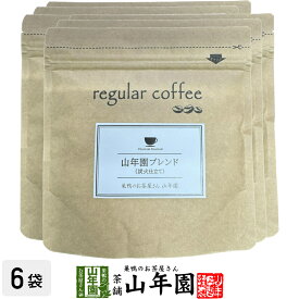 【レギュラーコーヒー】山年園ブレンド（炭火仕立て） 100g×6袋セット コーヒー豆 送料無料 ブラジル、グァテマラ産 珈琲豆 紙フィルター用 健康茶 ダイエット ギフト プレゼント 母の日 父の日 プチギフト お茶 2024 内祝い お返し