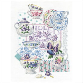 【DMC】クロスステッチ刺繍キット BK769 Crockery and Violets 【あす楽】