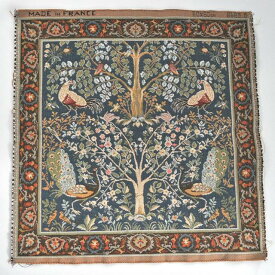 【ART de LYS】 William Morris 8689B ARBRES ET OISEAUX FOND BLEU　ゴブラン織りパネル生地 （約50×50cm）　【あす楽】【HLS_DU】