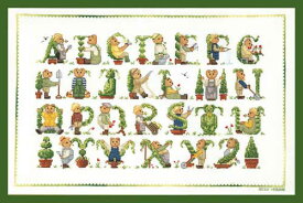 【ルボヌールデダム】クロスステッチ刺繍キット 1125 Green bear sampler グリーンベアーサンプラー