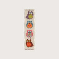 【ル ボヌール デ ダム】刺繍キット 4581 Marque-page Chouettes フクロウのブックマーク（しおり） 【あ…