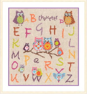 ★数量限定セール★【ル ボヌール デ ダム】 刺繍キット 1077 Abcdaire "Chouettes" フクロウサンプラー 【あす楽】【HLS_DU】