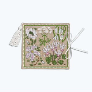 ���V�������y���E�{�k�[���E�f�E�_���z �N���X�X�e�b�` �h�J�L�b�g 3481 Needle Case White Flowers �z���C�g�t�����[�i�j�[�h���P�[�X�j