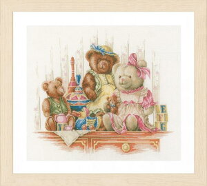 【Lanarte ラナーテ】 クロスステッチ 刺繍キット 0168381 Bears and toys テディベア(27CT エタミン布) 【あす楽】【HLS_DU】