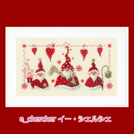 【ベルバコ】 クロスステッチ 刺繍キット 0148065 Cheerful Santas 陽気なサンタさん【あす楽】【メール便可】
