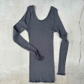 【送料無料】NEYI しっとりふわふわシルクコットンリブTOPs（ロング丈）