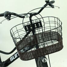 【楽天市場】【自転車専門店】自転車用 前かご フロントバスケット ワイヤーカゴ AMC-W500 ブラック ブラウン シティサイクル ママ