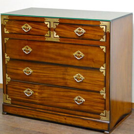 ★倉庫移転の為、総売り尽くしセール！★ 4段引出し 時代箪笥 【送料無料/開梱サービス付】 【李朝家具】アジアンキャビネット アジアン家具 民芸家具 伝統工芸 リビング収納・和室・洋室に 引き出し 引出 チェスト 収納 和タンス 箪笥 だんす 大型