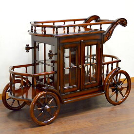 ★倉庫移転の為、総売り尽くしセール！★ マホガニーシンデレラワゴン【送料無料・開梱サービス付】 マホガニー アンティーク サイドテーブル 木製 ソファ テーブル おしゃれ 収納 家具 ブラウン キッチン 完成品 サービスワゴン お店 什器 ディスプレイ