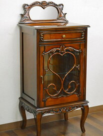 ★倉庫移転の為、総売り尽くしセール！★ ミラーキャビネット 送料無料 アンティーク調家具 マホガニー材家具 キャビネット ショーケース アンティーク ガラスキャビネット 木製 マホガニー アンティーク調 おしゃれ リビングボード 棚 アンティーク風 家具