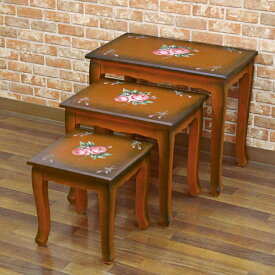 ★新春クリアランス→50％OFFクーポン発行中！！ 在庫処分アウトレット品大特価！★ ホワイト薔薇 ウッドスツール 花台や兼踏み台としてもOK！【Outlet/アウトレット】 ミニスツール 薔薇 花台 踏み台 手描き トールペイント 高さ30cm