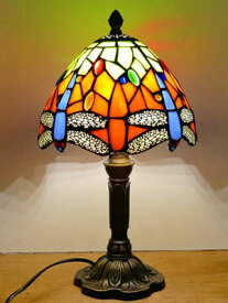 ★倉庫移転の為、総売り尽くしセール！★ LED電球付き トンボ ステンドガラス 卓上 照明 ステンドランプ 卓上ランプ テーブルランプ ステンドグラス ランプ ズ デスク照明 アンティーク風 おしゃれ きれい アンティーク ティファニーステンドグラスランプ