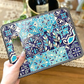 ★倉庫移転の為、総売り尽くしセール！★ 【ポスト投函便】 大きい セラミック 鍋敷き タイル 陶器 プレート タイル柄 長方形 コルク なべしき 鍋しき 北欧 パンマット キッチン エスニック柄 キッチン雑貨 ポットスタンド 敷物 花台 花瓶敷き 鍋敷き 花瓶置き