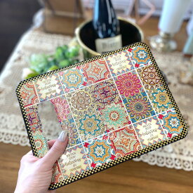 ★倉庫移転の為、総売り尽くしセール！★ 【ポスト投函便】 大きい セラミック 鍋敷き タイル 陶器 プレート タイル柄 長方形 おしゃれ コルク なべしき 鍋しき 北欧 パンマット キッチン エスニック柄 キッチン雑貨 ポットスタンド 敷物 花台 花瓶敷き 鍋敷き 花瓶置き