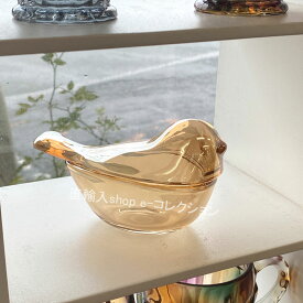 ★倉庫移転の為、総売り尽くしセール！★ ガラス製 飴色 琥珀色 小鳥の小物入れ 蓋付き ガラス アンティーク調雑貨 アンティークガラス アクセサリー入れ 小物入れ フタ付容器 ガラス雑貨 ポプリ入れ アクセサリー入れ 癒し 小鳥雑貨 飾り 癒しの雑貨 癒される雑貨