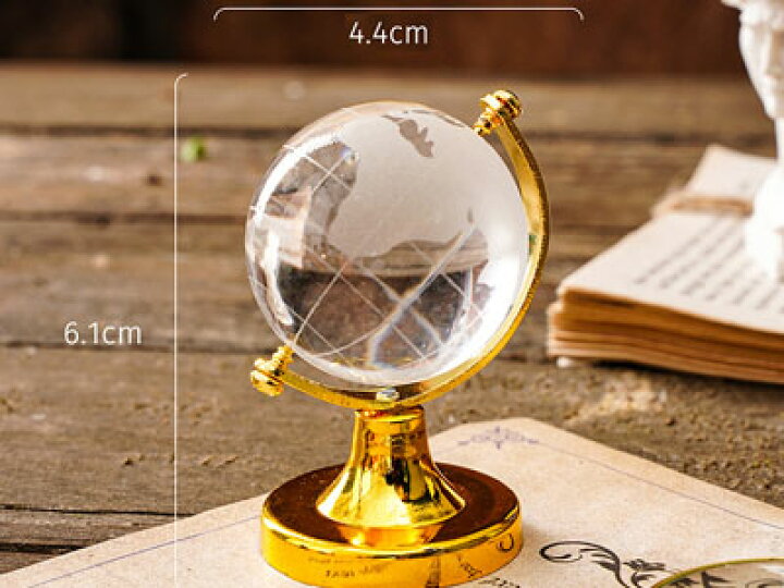 楽天市場】☆秋のお買い得セール中！☆ 水晶玉 ガラス地球儀 幅4.4×6cm 