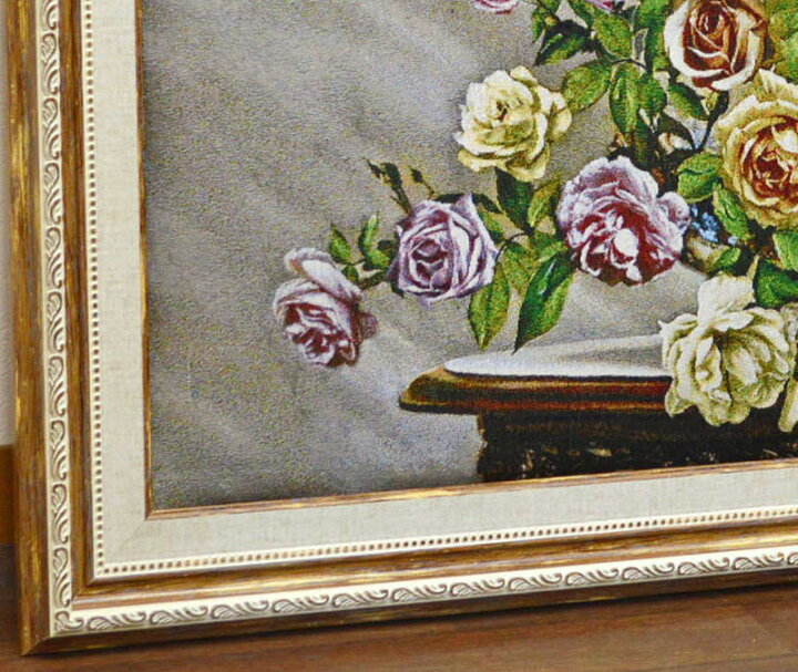 楽天市場】☆おかげさまで楽天16周年☆ ゴブラン額絵 テーブルの薔薇 
