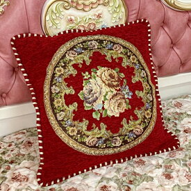 ★倉庫移転の為、総売り尽くしセール！★ クッションカバー 花柄 ゴブラン クッション 正方形 エレガント 上品 クラシック クラシック調 かわいい リビング ダイニングチェア ソファー 背もたれ ベッド ベット テレワーク リモート 和室 洋室 新生活