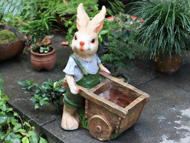 ★倉庫移転の為、総売り尽くしセール！★ 送料無料 ラビット プランター かわいい おしゃれ 鉢 ガーデニング プランター うさぎ オブジェ 置物 鉢置き おしゃれ オシャレ 置物 アンティーク 玄関 コーナー 観葉 植物 オーナメント フラワーポット 鉢カバー ウサギ