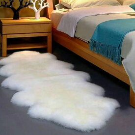 ★倉庫移転の為、総売り尽くしセール！★ 送料無料 60x180cm 毛足5cm 毛足長い ホワイト フェイクムートンラグ ファーラグ ふんわり ラグ カーペット ムートン フェイクファー マット ムートンラグ もこもこ ロング ファー ラグマット かわいい おしゃれ ふわふわ