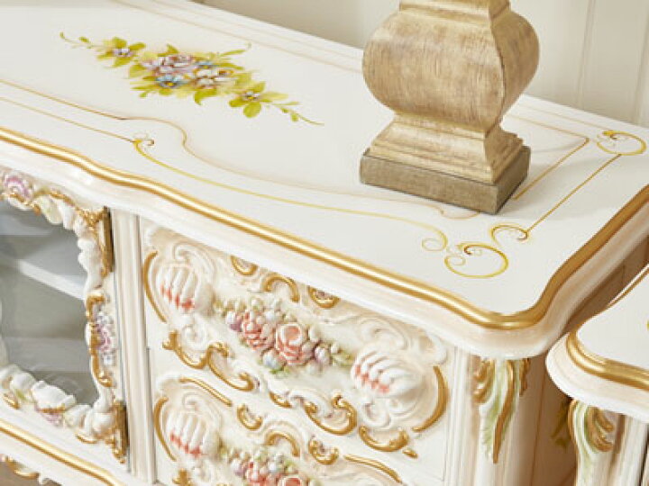 楽天市場】☆春の新生活応援SALE！☆ ロココ 幅105cm 天板ガラス付 