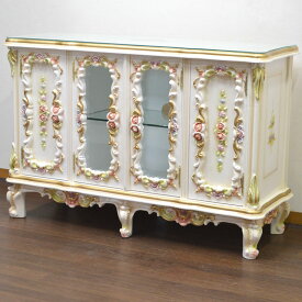 ★倉庫移転の為、総売り尽くしセール！★ ロココ サイドテーブル 送料無料 開梱サービス付 ロココ調 幅115cm パリジーノサイドボード TV テレビ台 テレビボード テレビラック 姫系 ミニテーブル カフェ ヨーロピアン 白 ホワイト おしゃれ かわいい 雑貨 インテリア