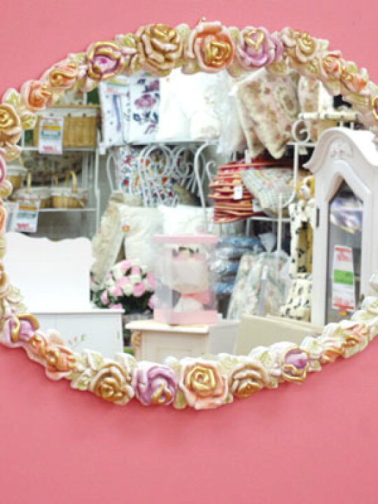 楽天市場】☆売り尽くし決算セール中☆ ロココ調 ローズミラー 縦にも 