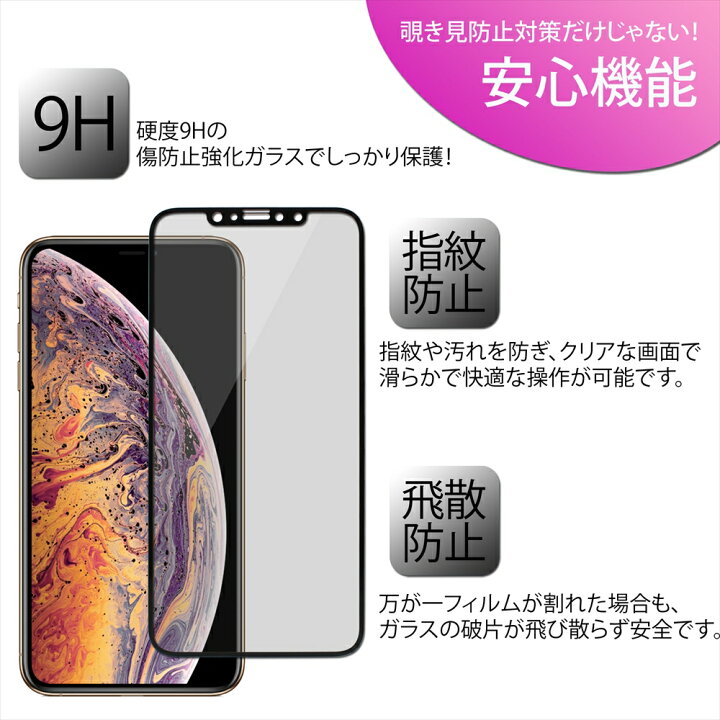 楽天市場 覗き見防止 スマホ 保護ガラスフィルム 全面保護 枠付き Iphone12 Pro Max Iphone12mini Iphone11 Iphonexs Iphonexr Iphonexs Max ガラスフィルム 硬度9h 指紋防止 飛散防止 極薄スリム スムースタッチ 液晶保護 プライバシー保護 アップル アイフォン 液晶