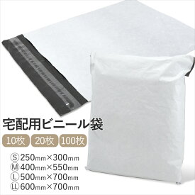 宅配 ビニール袋 ビニールバッグ 100枚 10枚 20枚 セット 配送用 宅配用 梱包 袋 テープ付き 簡単梱包 ライトグレー 4サイズ A4サイズ対応 A4 サイズ 破れにくい 透けない 軽い 丈夫 宅配袋 最大 600mm×700mm 大物梱包 対応