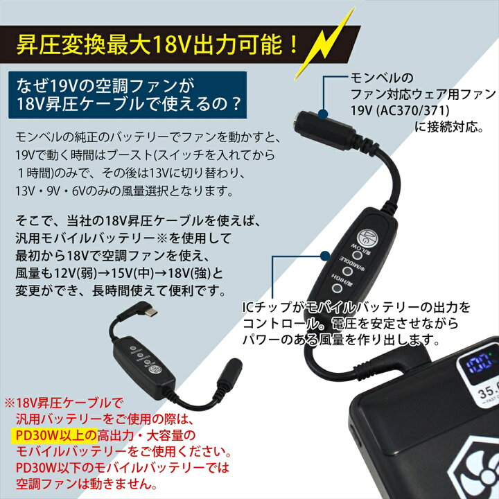 楽天市場】mont-bell モンベル ファン対応ウェア用 AC370 371 ファン 
