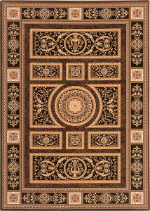 【メーカー直送】 カーペット ラグ マット 約2畳 160×230 ブラック ペルシャ絨毯風 ウィルトン織 トルコ産 シェラサド 8307 Globe ディーパス