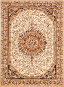 【メーカー直送】 カーペット ラグ マット 約2畳 160×230 クリーム ペルシャ絨毯風 ウィルトン織 トルコ産 ネシア 2915 Globe ディーパス