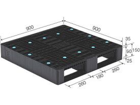 【メーカー直送】 法人様限定 D2-909 サンコー プラスチックパレット 三甲 ブラック （プラパレ）