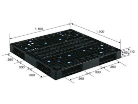 【メーカー直送】 法人様限定 R4-1111-5 サンコー プラスチックパレット 三甲 ブラック （プラパレ）