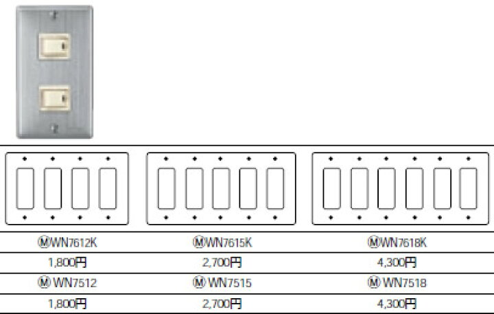 楽天市場】WN7515 パナソニック [フルコート加工] 新金属プレート 15コ 