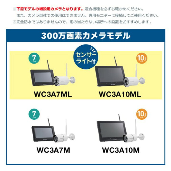楽天市場】WC3A-BCL マスプロ電工 防犯カメラ 増設用 屋外 センサー 