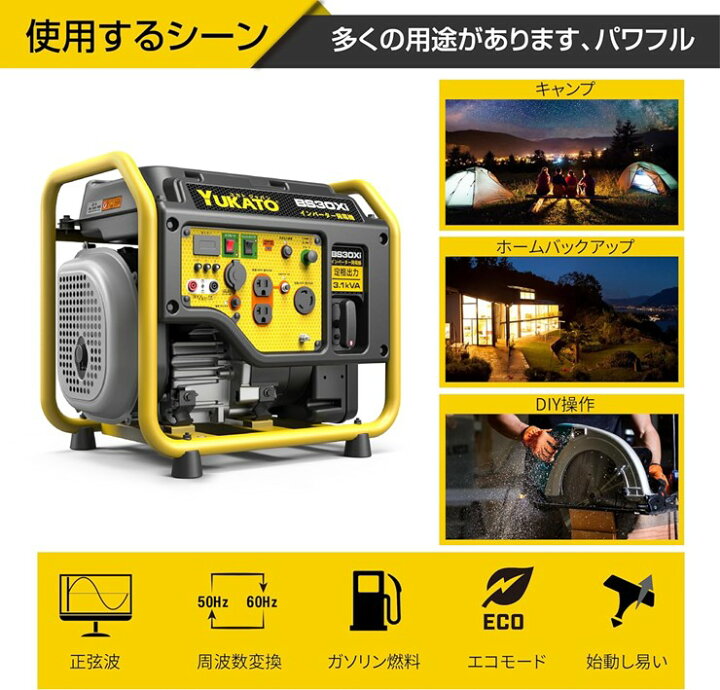 楽天市場】【メーカー直送】 BS30Xi YUKATO インバーター発電機 