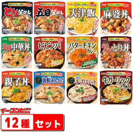 丸美屋 レンジで簡単！ ごはん付きシリーズ 12種各1個セット(計12個) 麻婆丼・中華丼・釜めし・あんかけ・リゾット・カレー