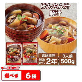 アイリスフーズ　豚汁・けんちん汁　500g　選べる6袋　　レトルトパウチ【送料無料(沖縄・離島除く)】