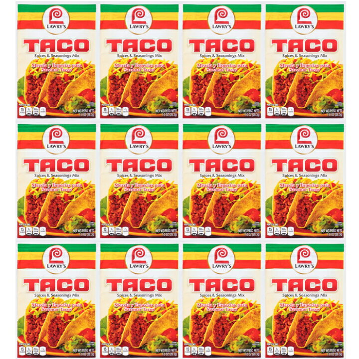楽天市場 動画あり 12点セット ローリータコミックス 28 3gｘ12袋 Lawry S タコス タコシーズニング ペット用品と輸入食品のイーコレ