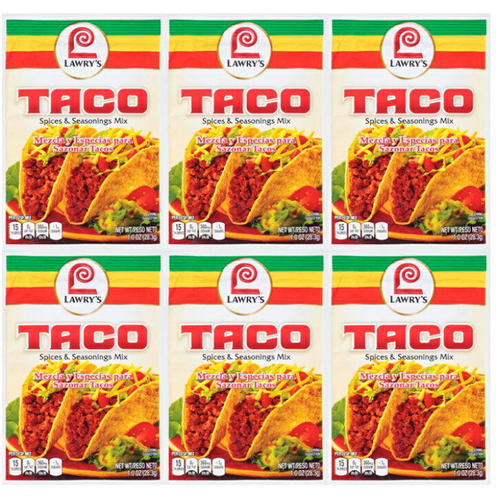 楽天市場 動画あり 6点セット ローリータコミックス 28 3gｘ6袋 Lawry S タコス タコシーズニング ペット用品と輸入食品のイーコレ