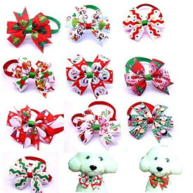 クリスマス専用ペットトリミングリボン20個セット　チョーカー　ゴージャスリボン　アソート業務用・プロのサロン様にも♪ペットリボン(ハギーバディーズ) 【メール便送料無料/代引不可】《》【RCP】