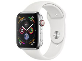 ★アップル / APPLE Apple Watch Series 4 GPS+Cellularモデル 44mm MTX02J/A [ステンレススチールケース/ホワイトスポーツバンド]