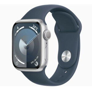 ���A�b�v�� / APPLE Apple Watch Series 9 GPS���f�� 41mm MR913J/A [�V���o�[/�X�g�[���u���[�X�|�[�c�o���h M/L]�y�X�}�[�g�E�H�b�`�E�E�F�A���u���[���z�y���������z