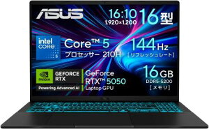 ��ASUS Gaming V16 V3607VH-C5165R5050W (16�C���`/Windows 11 Home/�C���e�� Core 5 210H/16GB/512GB/RTX5050)�y���������z